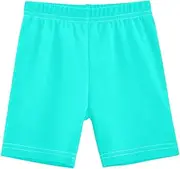 [RPLIFE] Girls Turquoise Blue Cotton Bike Shorts Lined Toddler Cartwheel Shorts for Under Dresses Summer Outfits, 4-10 Years, Turquoise Blue, 10 Years
