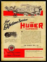 Vintage Look Huber Farm Machinery New Metal Sign: Supreme Thresher - Marion, OH
