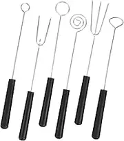 Homoyoyo 6pcs Stainless Steel Baking Forks Ergonomic Chocolate Dipping Tools for Cheese Fondue Fruits Desserts Kitchen Utensils Unique Fork Shapes Comfortable Grip