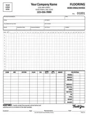 Flooring Work Order Invoice Form / 3 Part Carbonless - 8.5 x 11 - TMG145