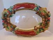 Fitz & Floyd "Holiday Solstice" 18 3/4" Sculpted Serving Platter Mint ! Orig Box