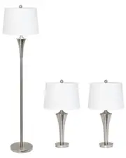 Lalia Home Tapered 3 Pack Lamp Set (2 Table Lamps