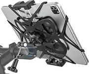 Woleyi Spin Bike Tablet Holder Mount - Handlebar Stand for Indoor Peloton, Stationary Bike, Treadmill, Exercise Bicycle - Clamp for 4-12.9" Tablet iPad Pro/Air/Mini, Galaxy, Fire