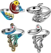 4 Pcs Knitting Crochet Loop Ring for Fingers Adjustable Crochet Tension Ring Kni