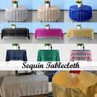 Glitter Sequin Table Cloth Banquet Rectangle Round Tablecloth Cover Wedding