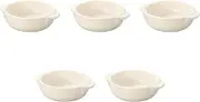 Set of 5, White Round Au Gratin Large [7.1 x 5.7 x 2.1 inches (18 x 14.5 x 5.3 cm) | Setomonohonpo