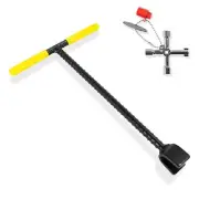 Water Meter Key 12 Inch - Universal Yellow Wrench Tool with T-Handle - Shut o...