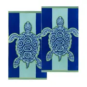 Renee Taylor Jacquard Velour Sealife Turtles Kids Beach Towel 2 Pack