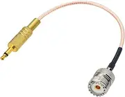 UHF SO239 Female to 3.5mm Mono 1/8" TS Stereo Plug Adapter Antenna Extension Cable 12 inches