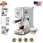 Compact Automatic Espresso Maker with 40oz Tank & Steam Frother - Modern Design