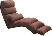 Floor Chair Single Folding Lounge Chair with Footrest Multi-Level Adjustment Lazy Sofa Floor Chair with Backrest Removable and Washable Meditation Chair Gray (Color : Khaki) (Brown) Interesting