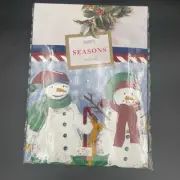 Bardwil Seasons Tablecloth 60x102 Snowmen Christmas Oblong Vintage NIP NOS
