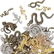 SOFPLATE 1 Box 100G Snake Charms Antique Vintage Charms Alloy Small Tibetan Style Mixed Punk Lizard Metal Hanging Link Trinket Pendant Findings for Jewellery Making Charms Necklace Earrings DIY
