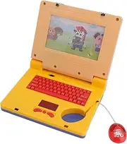 Kids Learning Laptop, Learning Simulation, E-Learning Computer, Early Learning, Cartoon Music (Yellow Retractable Mouse)
