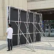 PANCARTA Support of TENSED Fabric Exhibition Fund, Portable Emerging Stand for Commercial Fairs Exhibition, Reusable Cardboard Exhibition Shelves (3x2m (9.8x6.6ft))