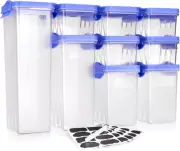 Airtight Food Storage Containers with Durable Lids - Plastic Pantry Organization