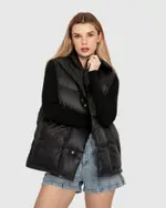 [Belle & Bloom] Over My Head Hooded Puffer Vest - Black