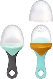 Pulp Silicone Feeder 2pk Mustard/Blue and Grey/Mint