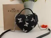 NWT Coach CAA99 Heart Crossbody Bag In Signature Canvas&Leather Butterfly print