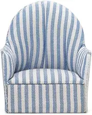 Odoria 1/12 Scale Dolls House Miniature Chair Armchair Dollhouse Furniture Accessories, Blue and White Stripe
