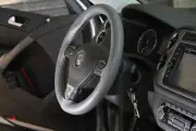 New Stitch On Steering Wheel Skin Wrap Cover Grey PVC Leather w/Needle & Thread (for: Toyota)