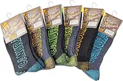 [CANURA WORK] 6 Pairs Mens Heavy Duty Thick Bamboo Work Socks Multi Colour