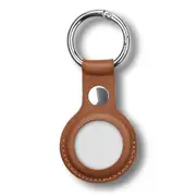 MEZON Brown PU Leather Protective Case Holder for Apple AirTag Tracker with Keychain Ring (Leather, Brown) – FREE EXPRESS