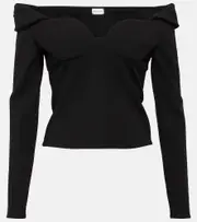 [Magda Butrym] Magda Butrym Off-shoulder wool-blend top AU 12 black