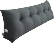 SOGA 180cm Dark Grey Triangular Wedge Bed Pillow Headboard Backrest Bedside Tatami Cushion Home Decor