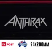 Anthrax Windshield Windscreen Laptop Sticker Decal 200mm SILVER