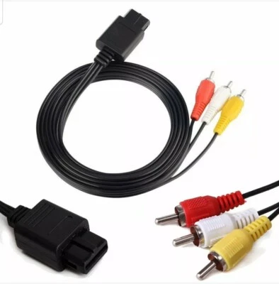 GAMECUBE-N64-SNES-RCA AV TV Audio Video Stereo CORD Nintendo GAMING CABLE