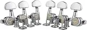 Guyker 6Pcs Guitar Locking Tuners (3L + 3R Handed) – 1:21 Lock String Tuning Key Pegs Machine Heads with Half-Circle Handle for LP SG Style Electric, Folk or Acoustic Guitars – Chrome