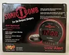 SONIC BOMB ALARM CLOCK Extra Loud with Vibrating Bed Shaker 113dB NEW NIB
