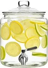 Glass Water Dispenser with Spout - 1 Gallon Mason Jar Iced Beverage Container for Parties - Sun Tea Pitcher by kitchentoolz