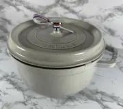 STAUB La Cocotte 4-qt 9 3/8" Round #24 France White Truffle Dutch Oven NIB