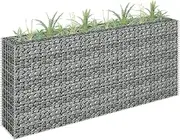 Raised Garden Bed, Elevated Planter Box Plant Container Gabion Galvanised Steel 180x30x90 cm