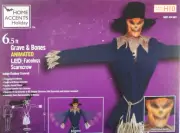 Grave and Bones 6.5' Animated Faceless Grabbing Scarecrow New