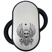Silver 15" Oval Air Cleaner Kit - Engraved Stroker Skeleton Logo - Ansen USA
