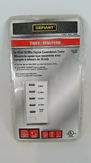 Defiant TM-008A Digital Auto Shut Off Timer Electronic Switch In Wall g018