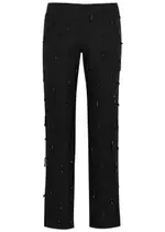 IN The Mood For Love Trocadero Crystal-embellished Woven Trousers - Black - M (UK 12 / M) M (UK 12 / M)
