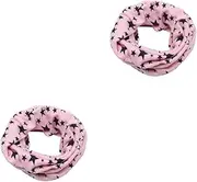 [BESTYASH] 2pcs Kids Scarf Winter Warm Neck Warmer for Children Stylish Neckerchief Five-pointed Stars Print (light)