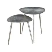 SSH COLLECTION Revival 41cm Wide Side Table - Nickel