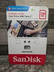 SanDisk Ultra Dual Drive 128 GB, Type-C & USB 3.1 Flash Memory Sealed Package