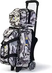 KAZE SPORTS 2 Ball Bowling Roller + 1 Ball Add On Spare Tote (White Camo)