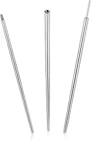 [Elkuaie] 3PCS Piercing Taper, 16G Insertion Pin Body Taper, Piercing Needle, Piercing Taper Insertion Pins, Taper Needle Piercing Kit for Ear, Mouth, Nose, Abdomen, Eyebrows, Titanium