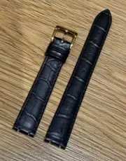 Genuine Original OEM Raymond Weil Black Alligator Leather Strap 14mm 12mm 14/12