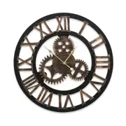 Artiss 60cm Wall Clock Large Retro Roman Numerals Brown