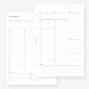 A5 Undated Weekly Vertical Timed Hourly Week on Two Pages Planner Insert for Filofax A5, LV GM agenda refill 6 hole 5.8 x 8.3