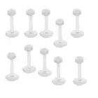 10Pcs Acrylic Transparent Nose Stud Pin Bar Tongue Body