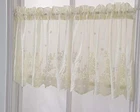 Lace Floral Curtain 51x16in Embroidery Semi Sheer Short Window 54*24 Beige